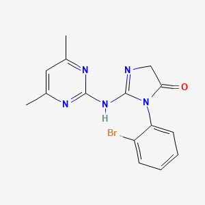 molecular formula C15H14BrN5O B3480853 3-(2-bromophenyl)-2-[(4,6-dimethyl-2-pyrimidinyl)amino]-3,5-dihydro-4H-imidazol-4-one 