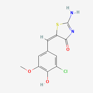 molecular formula C11H9ClN2O3S B3480861 5-(3-chloro-4-hydroxy-5-methoxybenzylidene)-2-imino-1,3-thiazolidin-4-one 