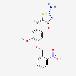molecular formula C18H15N3O5S B3480869 2-imino-5-{3-methoxy-4-[(2-nitrobenzyl)oxy]benzylidene}-1,3-thiazolidin-4-one 