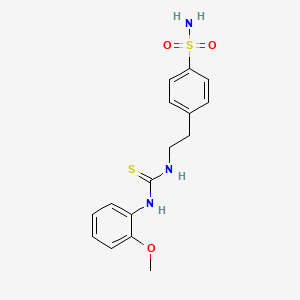 molecular formula C16H19N3O3S2 B3480888 4-[2-({[(2-methoxyphenyl)amino]carbonothioyl}amino)ethyl]benzenesulfonamide 