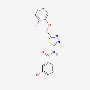 molecular formula C17H14FN3O3S B3480892 N-{5-[(2-fluorophenoxy)methyl]-1,3,4-thiadiazol-2-yl}-3-methoxybenzamide 