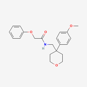molecular formula C21H25NO4 B3480905 N-{[4-(4-methoxyphenyl)tetrahydro-2H-pyran-4-yl]methyl}-2-phenoxyacetamide 