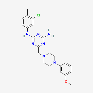 molecular formula C22H26ClN7O B3480925 N-(3-chloro-4-methylphenyl)-6-{[4-(3-methoxyphenyl)-1-piperazinyl]methyl}-1,3,5-triazine-2,4-diamine 