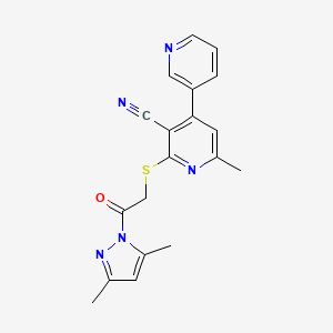 molecular formula C19H17N5OS B3480939 2'-{[2-(3,5-dimethyl-1H-pyrazol-1-yl)-2-oxoethyl]thio}-6'-methyl-3,4'-bipyridine-3'-carbonitrile 
