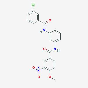 molecular formula C21H16ClN3O5 B3480948 N-{3-[(3-chlorobenzoyl)amino]phenyl}-4-methoxy-3-nitrobenzamide 