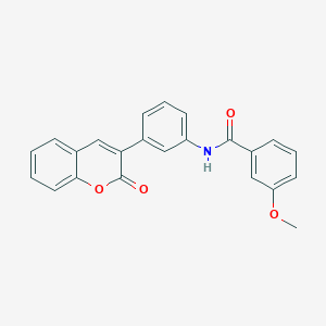 molecular formula C23H17NO4 B3480955 3-methoxy-N-[3-(2-oxo-2H-chromen-3-yl)phenyl]benzamide 