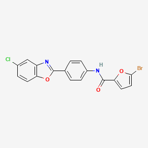 molecular formula C18H10BrClN2O3 B3480956 5-bromo-N-[4-(5-chloro-1,3-benzoxazol-2-yl)phenyl]-2-furamide 