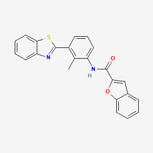 molecular formula C23H16N2O2S B3480991 N-[3-(1,3-benzothiazol-2-yl)-2-methylphenyl]-1-benzofuran-2-carboxamide 