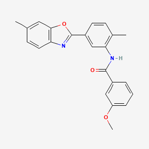 3-methoxy-N-[2-methyl-5-(6-methyl-1,3-benzoxazol-2-yl)phenyl]benzamide