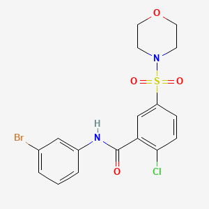molecular formula C17H16BrClN2O4S B3481014 N-(3-bromophenyl)-2-chloro-5-(4-morpholinylsulfonyl)benzamide 