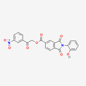 molecular formula C23H14N2O8 B3481021 2-(3-nitrophenyl)-2-oxoethyl 2-(2-hydroxyphenyl)-1,3-dioxo-5-isoindolinecarboxylate 