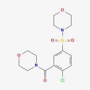 molecular formula C15H19ClN2O5S B3481033 4-{[4-chloro-3-(4-morpholinylcarbonyl)phenyl]sulfonyl}morpholine 