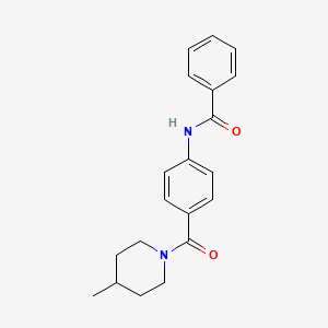 molecular formula C20H22N2O2 B3481079 N-{4-[(4-methyl-1-piperidinyl)carbonyl]phenyl}benzamide 