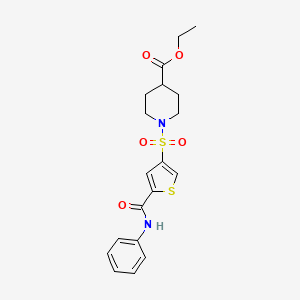 molecular formula C19H22N2O5S2 B3481091 ethyl 1-{[5-(anilinocarbonyl)-3-thienyl]sulfonyl}piperidine-4-carboxylate 