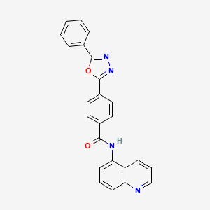 molecular formula C24H16N4O2 B3481115 4-(5-phenyl-1,3,4-oxadiazol-2-yl)-N-5-quinolinylbenzamide 
