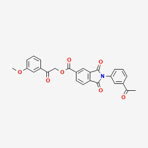 molecular formula C26H19NO7 B3481132 2-(3-methoxyphenyl)-2-oxoethyl 2-(3-acetylphenyl)-1,3-dioxo-5-isoindolinecarboxylate 