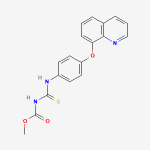 molecular formula C18H15N3O3S B3481146 methyl ({[4-(8-quinolinyloxy)phenyl]amino}carbonothioyl)carbamate 