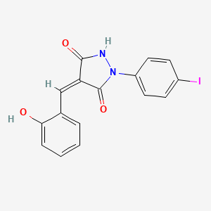 molecular formula C16H11IN2O3 B3481168 4-(2-hydroxybenzylidene)-1-(4-iodophenyl)-3,5-pyrazolidinedione 