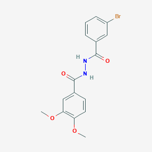 molecular formula C16H15BrN2O4 B3481191 N'-(3-bromobenzoyl)-3,4-dimethoxybenzohydrazide 