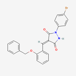molecular formula C23H17BrN2O3 B3481194 4-[2-(benzyloxy)benzylidene]-1-(4-bromophenyl)-3,5-pyrazolidinedione 