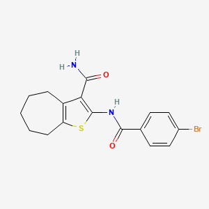 molecular formula C17H17BrN2O2S B3481195 2-[(4-bromobenzoyl)amino]-5,6,7,8-tetrahydro-4H-cyclohepta[b]thiophene-3-carboxamide 