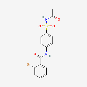 molecular formula C15H13BrN2O4S B3481206 N-{4-[(acetylamino)sulfonyl]phenyl}-2-bromobenzamide 