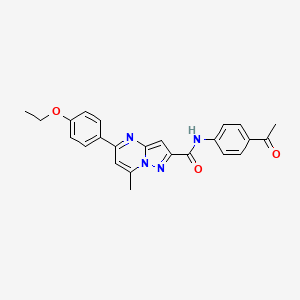 molecular formula C24H22N4O3 B3481219 N-(4-acetylphenyl)-5-(4-ethoxyphenyl)-7-methylpyrazolo[1,5-a]pyrimidine-2-carboxamide 