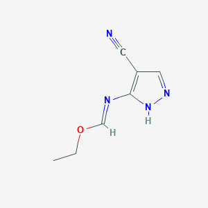 molecular formula C7H8N4O B3481233 ethyl (4-cyano-1H-pyrazol-3-yl)imidoformate 