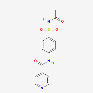 molecular formula C14H13N3O4S B3481241 N-{4-[(acetylamino)sulfonyl]phenyl}isonicotinamide 
