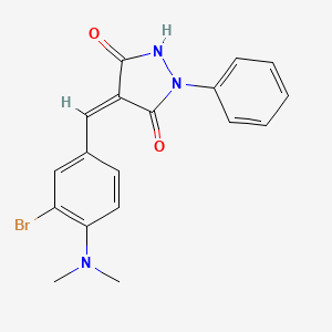 molecular formula C18H16BrN3O2 B3481249 4-[3-bromo-4-(dimethylamino)benzylidene]-1-phenyl-3,5-pyrazolidinedione 