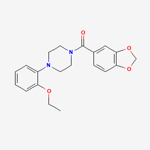molecular formula C20H22N2O4 B3481256 1-(1,3-benzodioxol-5-ylcarbonyl)-4-(2-ethoxyphenyl)piperazine 