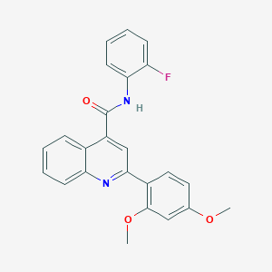 molecular formula C24H19FN2O3 B3481270 2-(2,4-dimethoxyphenyl)-N-(2-fluorophenyl)-4-quinolinecarboxamide 