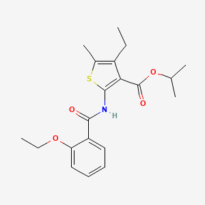 molecular formula C20H25NO4S B3481278 isopropyl 2-[(2-ethoxybenzoyl)amino]-4-ethyl-5-methyl-3-thiophenecarboxylate 