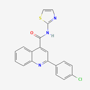 molecular formula C19H12ClN3OS B3481282 2-(4-chlorophenyl)-N-1,3-thiazol-2-yl-4-quinolinecarboxamide 