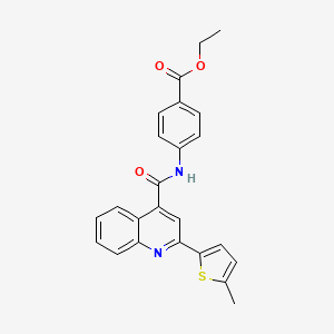 molecular formula C24H20N2O3S B3481291 ethyl 4-({[2-(5-methyl-2-thienyl)-4-quinolinyl]carbonyl}amino)benzoate 