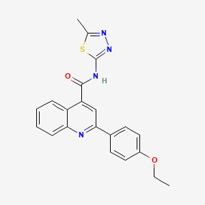 molecular formula C21H18N4O2S B3481299 2-(4-ethoxyphenyl)-N-(5-methyl-1,3,4-thiadiazol-2-yl)-4-quinolinecarboxamide 
