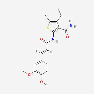 molecular formula C19H22N2O4S B3481310 2-{[3-(3,4-dimethoxyphenyl)acryloyl]amino}-4-ethyl-5-methyl-3-thiophenecarboxamide 