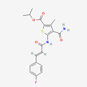molecular formula C19H19FN2O4S B3481321 isopropyl 4-(aminocarbonyl)-5-{[3-(4-fluorophenyl)acryloyl]amino}-3-methyl-2-thiophenecarboxylate 