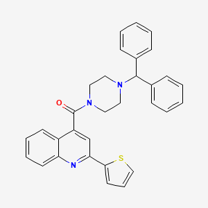 4-{[4-(diphenylmethyl)-1-piperazinyl]carbonyl}-2-(2-thienyl)quinoline
