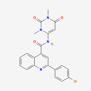 molecular formula C22H17BrN4O3 B3481366 2-(4-bromophenyl)-N-(1,3-dimethyl-2,6-dioxo-1,2,3,6-tetrahydro-4-pyrimidinyl)-4-quinolinecarboxamide 