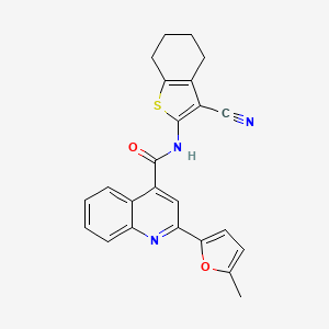 molecular formula C24H19N3O2S B3481398 N-(3-cyano-4,5,6,7-tetrahydro-1-benzothien-2-yl)-2-(5-methyl-2-furyl)-4-quinolinecarboxamide 