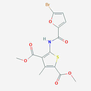 molecular formula C14H12BrNO6S B3481401 dimethyl 5-[(5-bromo-2-furoyl)amino]-3-methyl-2,4-thiophenedicarboxylate 
