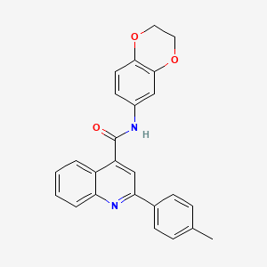 molecular formula C25H20N2O3 B3481443 N-(2,3-dihydro-1,4-benzodioxin-6-yl)-2-(4-methylphenyl)-4-quinolinecarboxamide 
