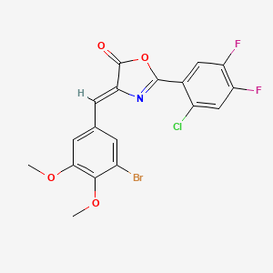 molecular formula C18H11BrClF2NO4 B3481461 4-(3-bromo-4,5-dimethoxybenzylidene)-2-(2-chloro-4,5-difluorophenyl)-1,3-oxazol-5(4H)-one 