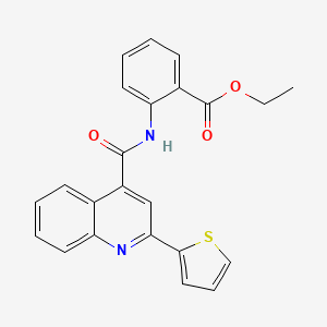 molecular formula C23H18N2O3S B3481469 ethyl 2-({[2-(2-thienyl)-4-quinolinyl]carbonyl}amino)benzoate 