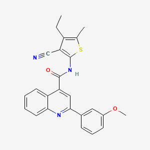 N-(3-cyano-4-ethyl-5-methyl-2-thienyl)-2-(3-methoxyphenyl)-4-quinolinecarboxamide