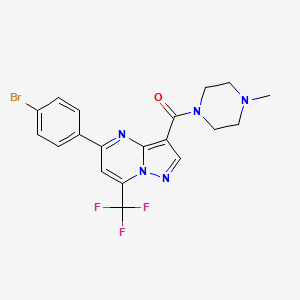 molecular formula C19H17BrF3N5O B3481499 5-(4-bromophenyl)-3-[(4-methyl-1-piperazinyl)carbonyl]-7-(trifluoromethyl)pyrazolo[1,5-a]pyrimidine 