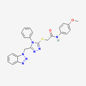 2-{[5-(1H-1,2,3-benzotriazol-1-ylmethyl)-4-phenyl-4H-1,2,4-triazol-3-yl]thio}-N-(4-methoxyphenyl)acetamide