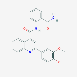 molecular formula C25H21N3O4 B3481582 N-[2-(aminocarbonyl)phenyl]-2-(3,4-dimethoxyphenyl)-4-quinolinecarboxamide 