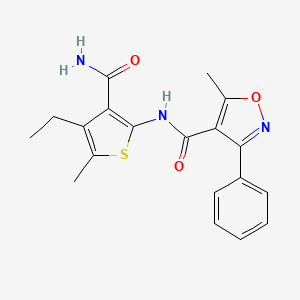 N-[3-(aminocarbonyl)-4-ethyl-5-methyl-2-thienyl]-5-methyl-3-phenyl-4-isoxazolecarboxamide